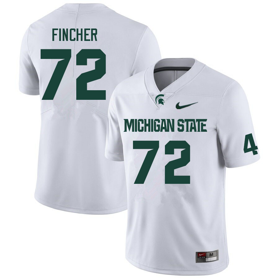 Men #72 Dallas Fincher Michigan State Spartans College Football Jerseys Sale-White
